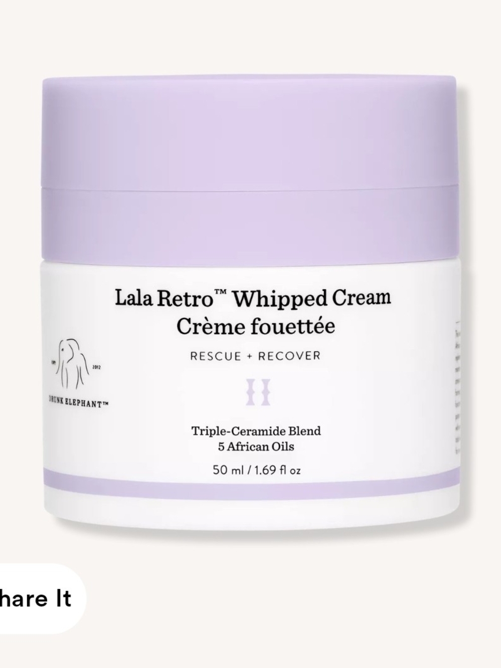 Drunk Elephant Lala Retro Whipped Cream - 59ml/1.69oz - NEW IN BOX